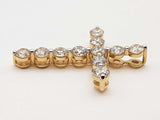 0.98 Cttw Lab Grown Diamonds 14k Yellow Gold 1.5g Cross Pendant Do0525wwrde