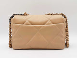 Chanel 19 Beige Diamond-quilted Leather Flap Bag Fw0825ozxzdu