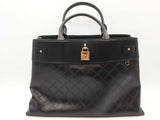 Michael Kors Gramercy Black Chain Logo Leather Satchel Tote Bag Do0826rxde
