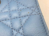 Christian Dior Cannage Caro Blue Leather Phone Pouch Crossbody Eb0425rxzsa