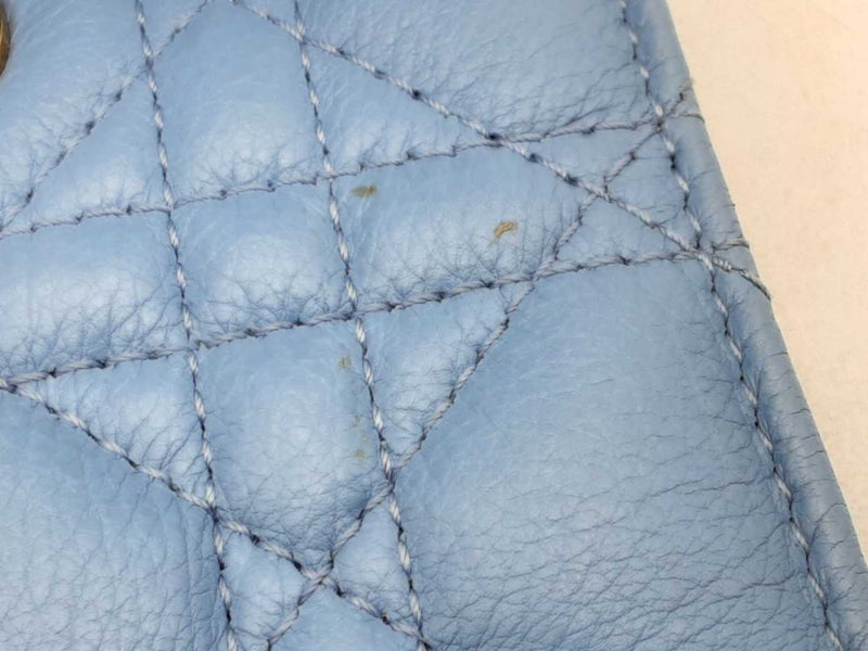 Christian Dior Cannage Caro Blue Leather Phone Pouch Crossbody Eb0425rxzsa