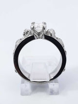 0.65 Ctw Diamond Platinum Skeleton Engagement Ring 13.6 Grams Size 5 Fw1025crxdu