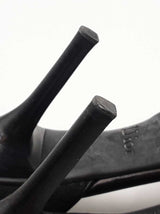 Dior Diorissimo Black Jacquard & Leather Logo Peep-toe Heels Size 5.5 Fw1026cxdu