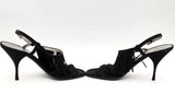 Prada Black Suede Fringe Heels Size 39.5 Eb0223lrxsa