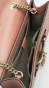 Gucci Emily Medium Chain Shoulder Bag In Pink Microguccissima Leather Fw0326przd