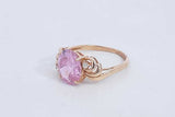 Pink Gemstone Ring In 10k Yellow Gold 2.7 Grams Size 7 Eb0824ixsa