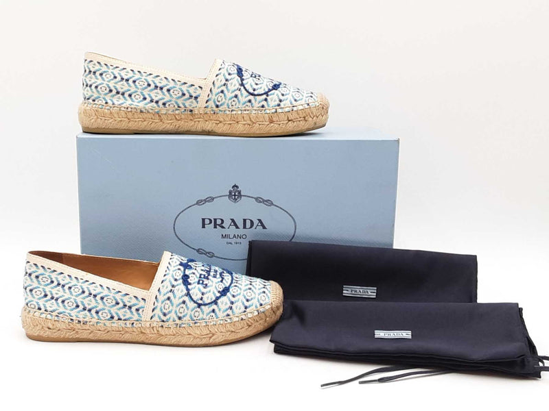 Prada Nastro Jacquard Embroidered Espadrilles Size Eu 36 Fw0525lzxdu