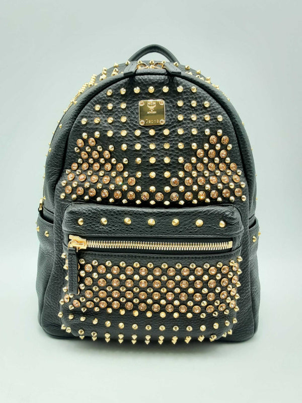 Mcm Stark Crystal Studded Black Leather Backpack Fw1024orxsa