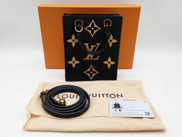 Louis Vuitton Petite Sac Plat Black Giant Monogram Empriente Leather Shoulder Bag Do0525loxzde
