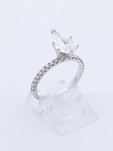 2.01 Cttw Pear-cut Diamond & 14k White Gold Ring Size 6, 2.4 Grams Fw0524owxzdu