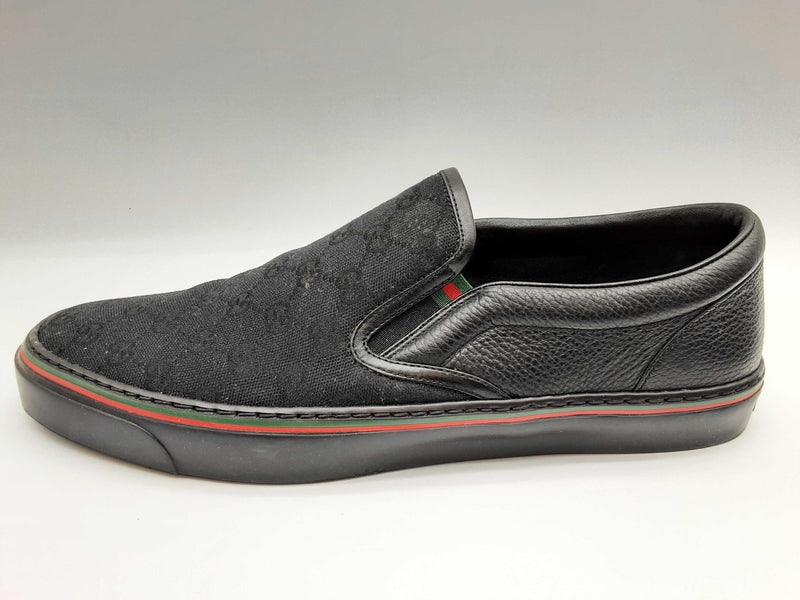 Gucci 212225 Black Monogram Gg Canvas Slip On Shoes Size Uk 9.5 Mens Do1024ixde