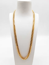 0.925 Sterling Silver Gold Plated Solid Cuban Link Chain 24 In Do0224oxzde