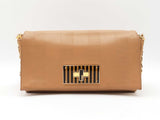 Fendi Pequin Claudia Shoulder Bag In Embossed Tan Leather Fw0925lordu