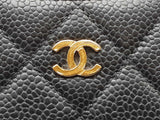 Chanel Black Quilted Caviar Leather Card Holder Do0225wxzde