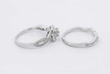 1.17cttw Diamond 14k White Gold Wedding Set 6.5 Grams Size 8 Eb0526cxzsa