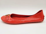 Louis Vuitton Red Orange Patent Leather Flats Size Eu 39.5 Do0925oxzde