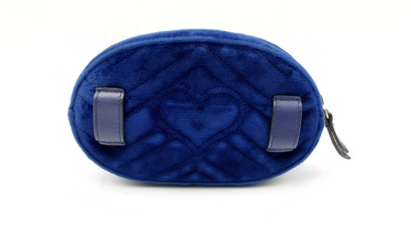 Gucci Gg Marmont Oval Blue Velvet Belt Bag Fw1124wrxdu