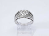 0.27 Cttw Diamond & 14k White Gold Rhombus Ring 5.6 Grams Size 4.5 Fw0925olxdu