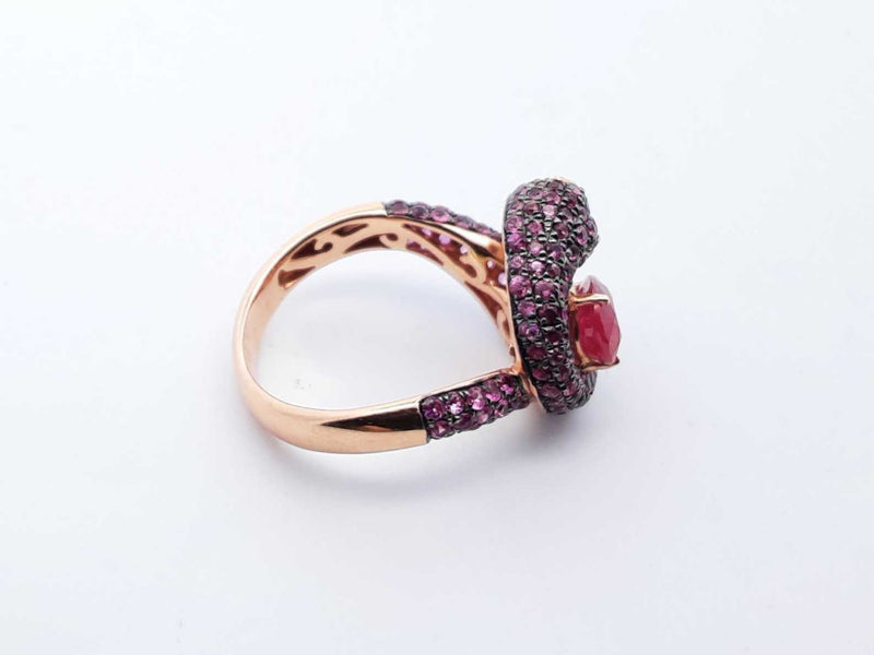 18k Rose Gold Ruby Pink Sapphire Python Ring Size 7 Lh0124lxzxde