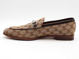 Gucci Jordaan Loafers Ebony Gg Beige Size 8.5 Aa0726izsa
