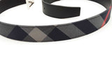 Burberry Navy House Check Reversible Belt With Silver Tone Buckle Eb0826pxde