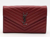 Yves Saint Laurent Cassandre Envelope Chain Wallet Red Aa0726izxsa