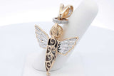 1.08ctw Diamond Angel Pendant In 10k Yellow Gold 8.4 Grams Eb0225pixsa