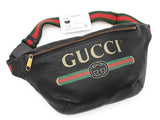 Gucci Large Logo Belt Bag In Black Grained Leather Fw1026wrzdu