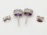 Amethyst 0.925 Sterling Silver 4.5g Necklace Stud Earrings Ensemble Do0925lide