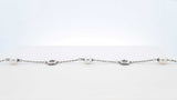 Tiffany & Co. Sterling Silver & Pearl Station Toggle Bracelet 7 Inch Fw0725wxdu