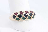 Ruby, Sapphire & Emerald Ring In 14k Yellow Gold 5 Grams Size 9.75 Eb0325lxzsa