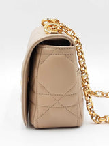 Christian Dior Small Soft Caro Bag In Beige Macrocannage Lambskin Fw0326srxdu