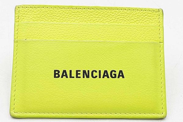 Balenciaga Neon Yellow Card Holder Wallet Eb1025rxdu