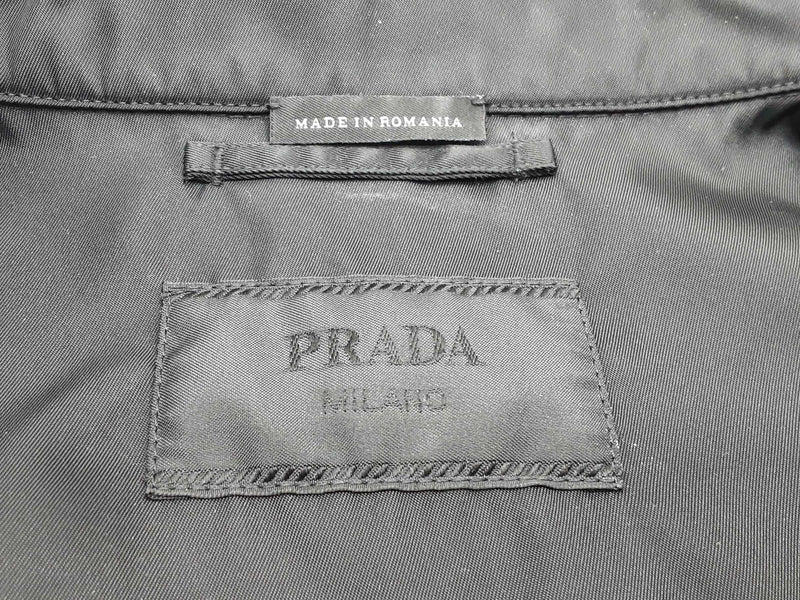 Prada Re-nylon Black Long Sleeve Snap Button Up Shirt Size Sm Do0425wxzde