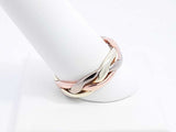 14k Tricolor Gold Braided Trinity Band Ring 7.8 Grams Size 9.5 Fw0226pzxdu