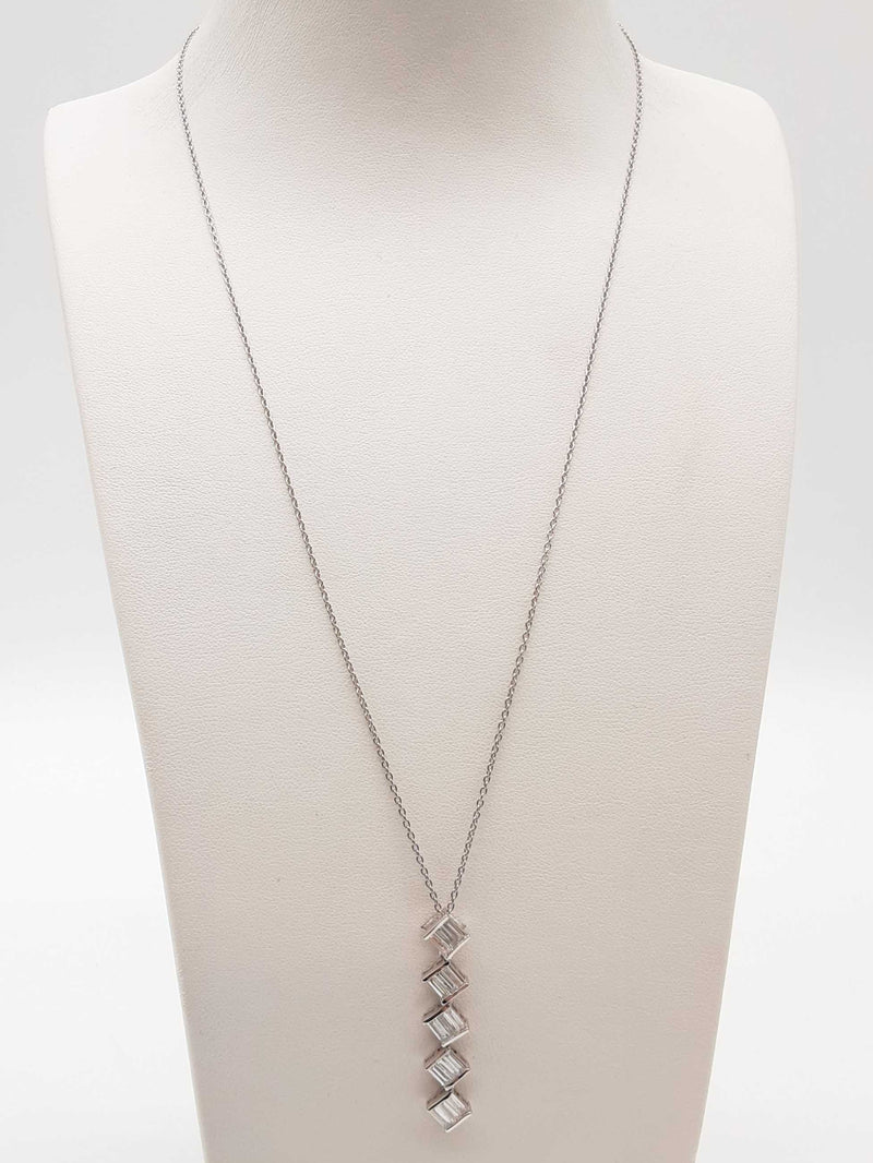 0.90 Cttw Lab Grown Diamonds 0.925 Silver 3.8g Drop Necklace 19 In Do0325lxzde