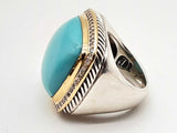 David Yurman Albion 0.925 Silver 23.5g Blue Stone Ring Size 7 Do1124irxde