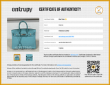 Hermes Birkin 25cm 2019 Blue Togo Palladium Hardware Handbag Aa0726ezxzsa Entrupy Certificate