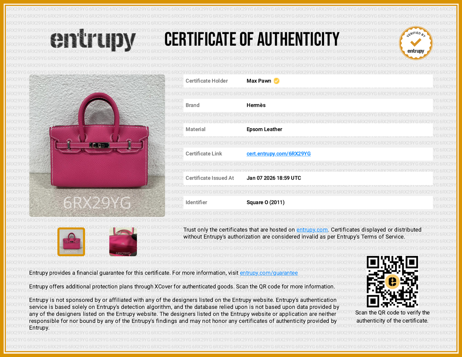 Hermes Micro Mini Birkin 15 Espom Leather Pink Handbag