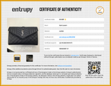 Yves Saint Laurent Caviar Envelope Black Bag Sd0526crzdu Entrupy Certificate