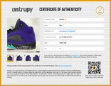Nike Air Jordan 5 Retro Alternate Grape Suede Sneakers Size 11 Eb0726ixdu Entrupy Certificate