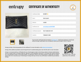 Saint Laurent Chevron Quilted Black Leather Cassandre Zip Wallet Eb0526lrxde Entrupy Certificate