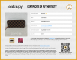 Louis Vuitton Clémence Wallet Damier Ebene Aa0826orzsa Entrupy Certificate