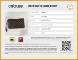 Louis Vuitton Pochette Brown Damier Ebene Coated Canvas Pouch Do0926oxzde Entrupy Certificate