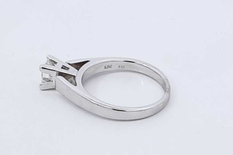 0.42ctw Princess Cut Diamond Ring 14k White Gold 3.4 Grams Size 4.5 Eb0925rerdu