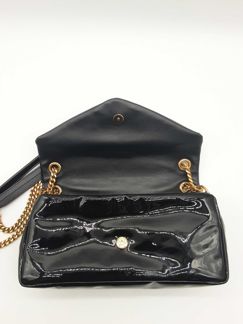 Yves Saint Laurent Ysl Calypso Black Patent Leather Crossbody Bag Do0524lxzxde