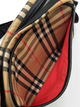Burberry Paddy Camera Bag In Vintage Check Canvas & Black Leather Fw0826ozxdu
