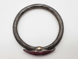 Rubies Gunmetal Plated 14k Yellow Gold 7.1g Lips Mesh Bracelet Do1225cxzde