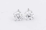 2.0cttw Lab Grown Diamond Stud Screwback Earrings 14k White Gold 1.1g Eb326wcrsa