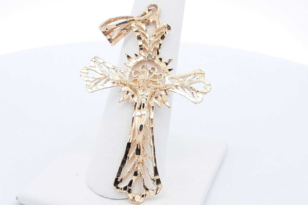 14k Yellow Gold Crucifix Pendant 5.6 Grams Eb1024lrxsa